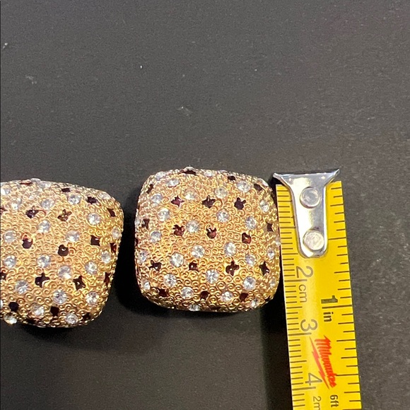 Rare CINER clip earrings-18k gold plated Swarovski crystal - Picture 6 of 6